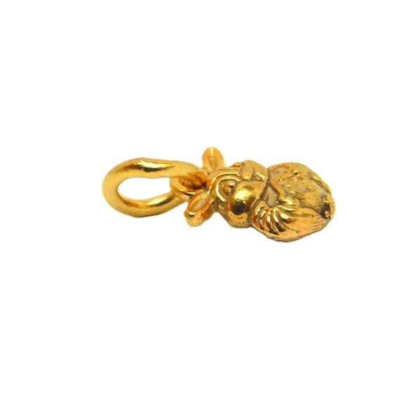 14K Rabbit Sphere Yellow Gold Pendant Charm